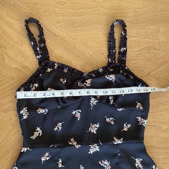 Urban Outfitters Black Floral Mini Summer Dress Size 6 - Picture 10 of 13
